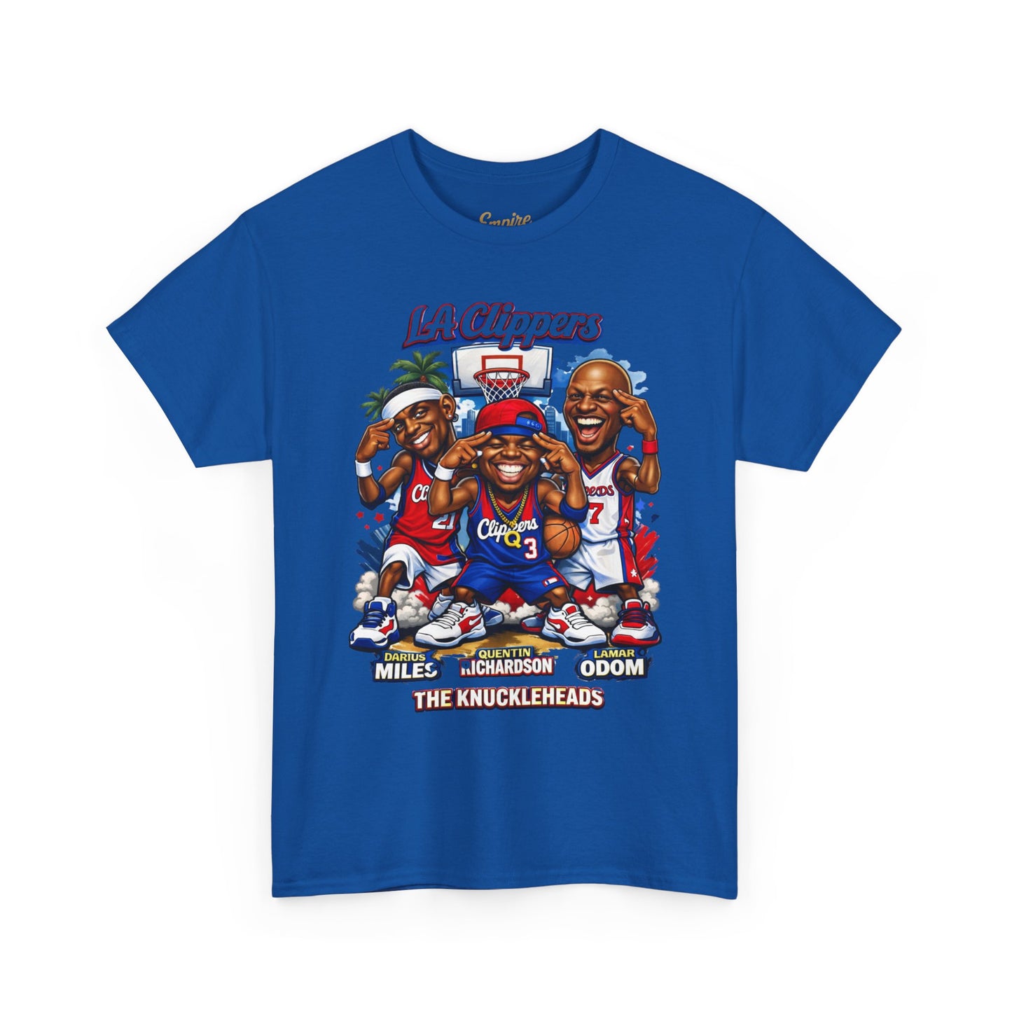 LA Clippers Cartoon Roster Tee — "The Knuckleheads" Team Graphic T-Shirt