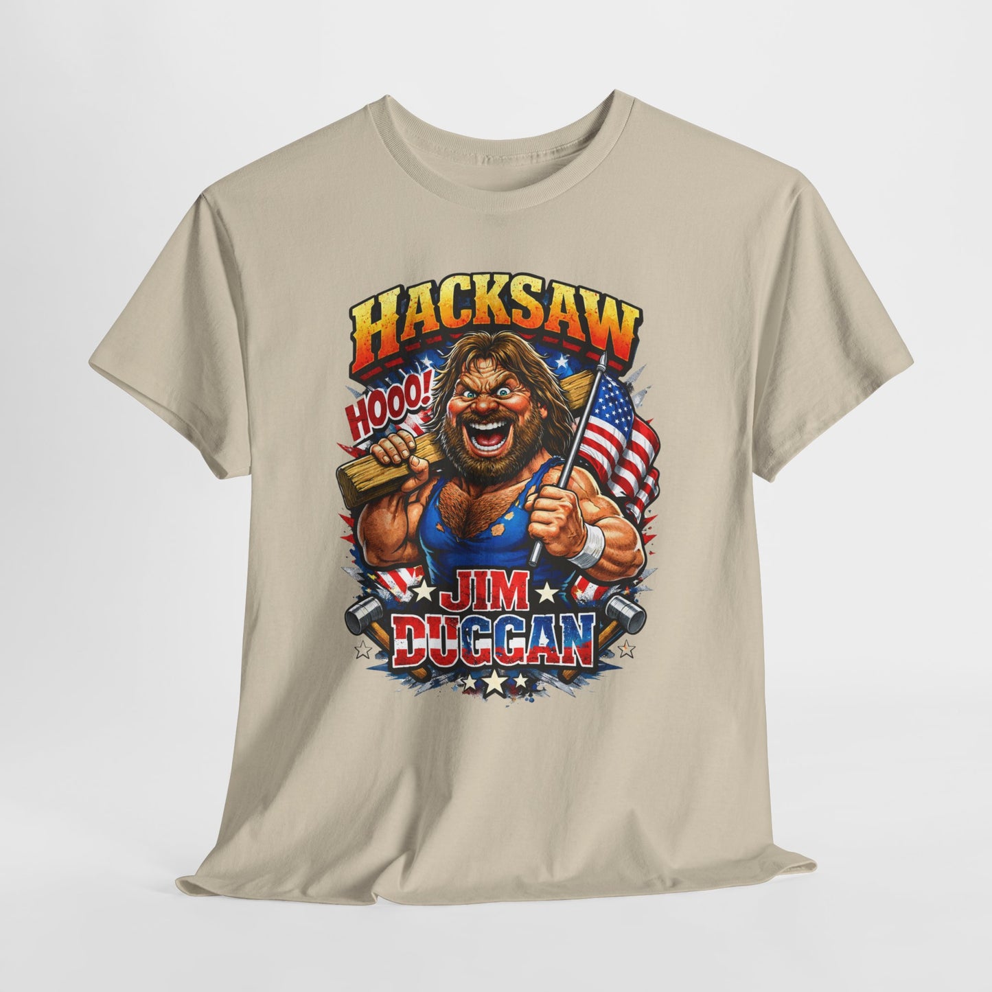 Jim Duggan “Hacksaw” Graphic Tee – Retro Wrestling Fan Shirt