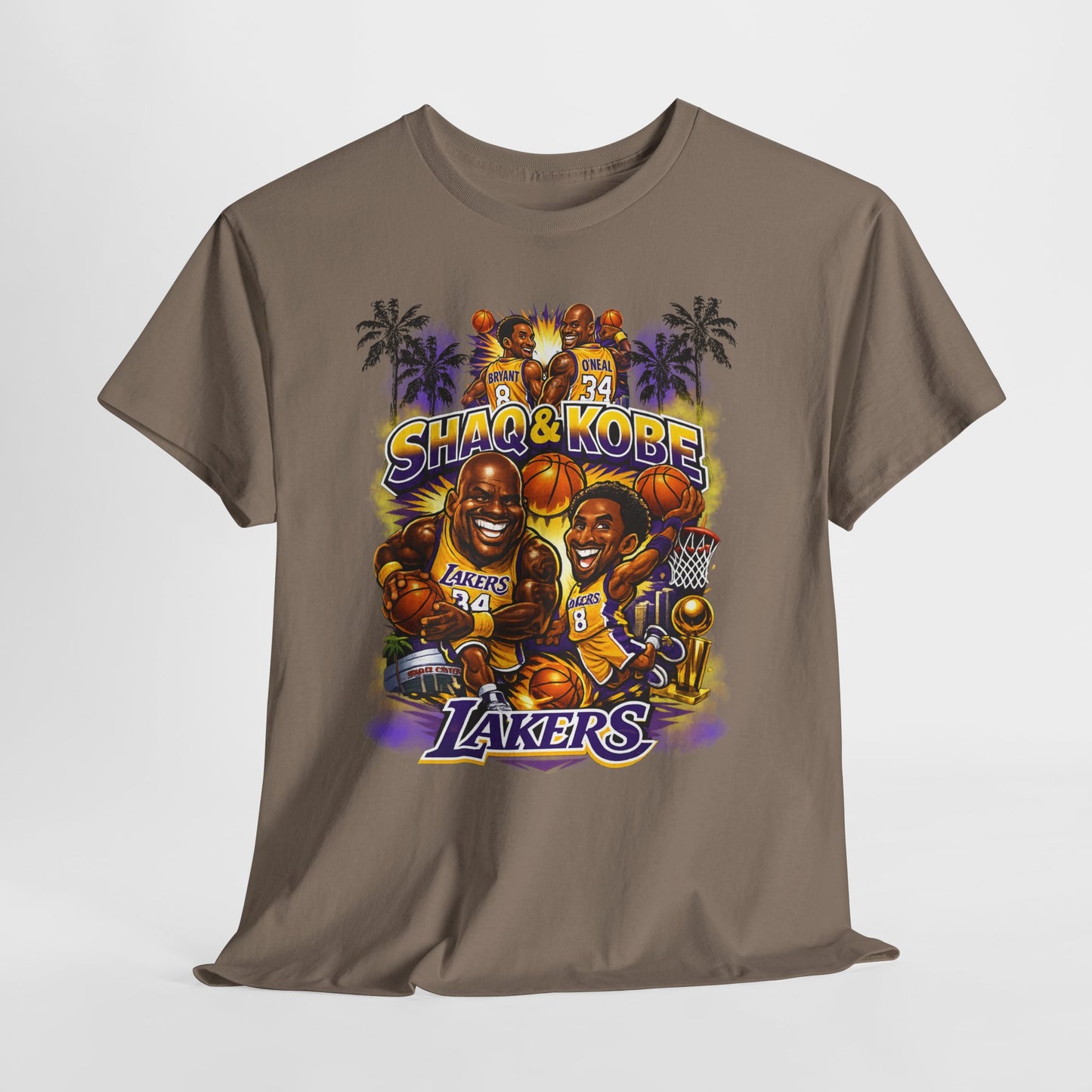 Kobe & Shaq Lakers Tee, Unisex Heavy Cotton T-Shirt, Basketball Fan Apparel, Sports Gift, Retro Basketball Graphic