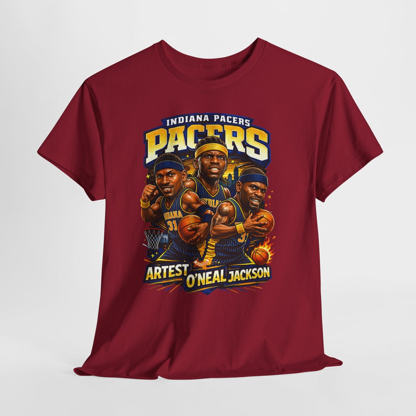 Indiana Pacers Vintage Players Graphic Tee — "Pacers" O'Neal & Jackson Tribute