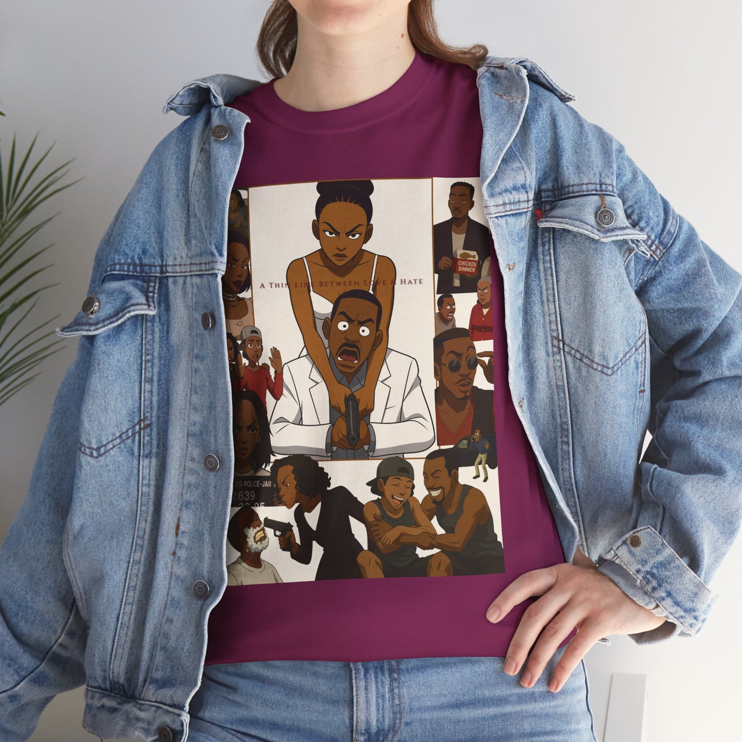 "A Thin Line" Unisex Heavy Cotton Tee - Artistic Tribute Design