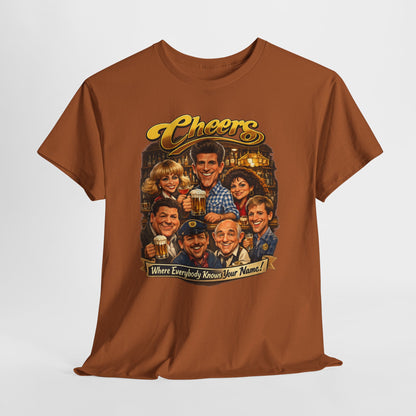 Cheers Cast Vintage Tee — "Where Everybody Knows Your Name" Retro TV Shirt