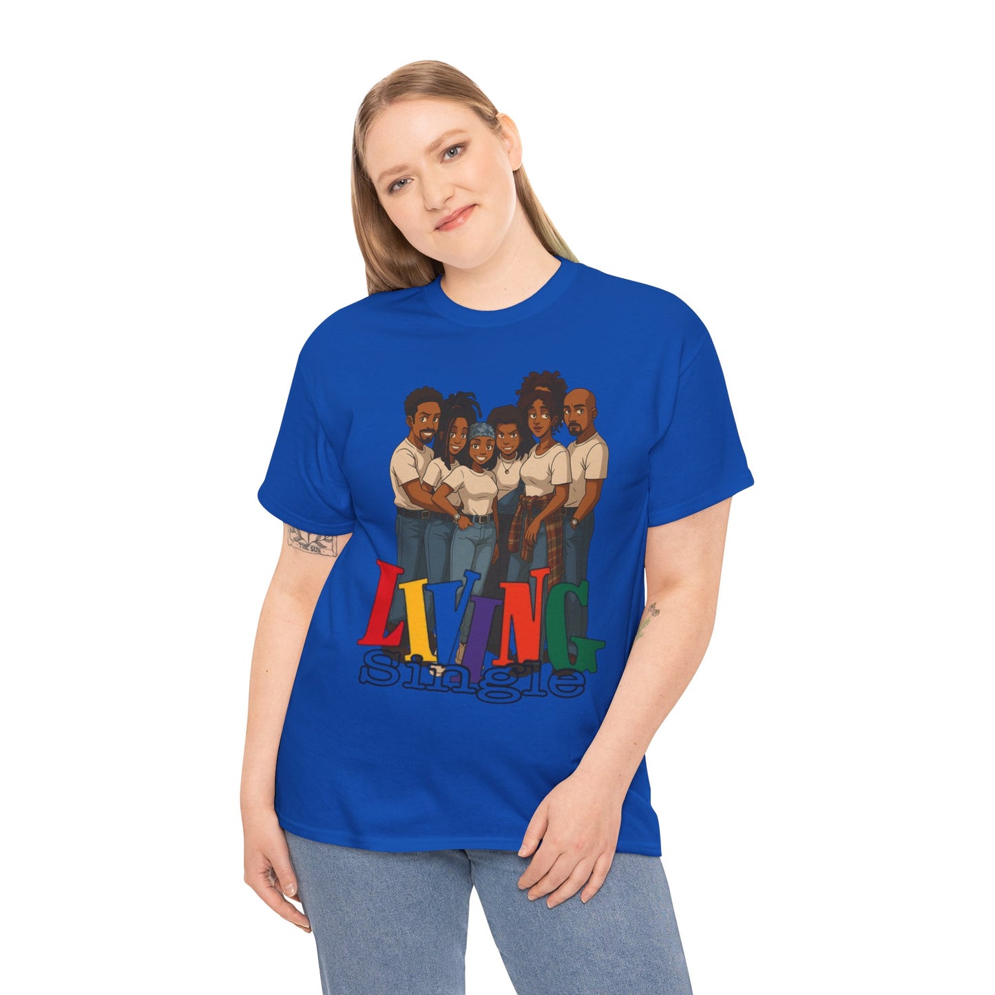 Living Single Unisex Heavy Cotton Tee - Nostalgic TV Show T-Shirt for Fans