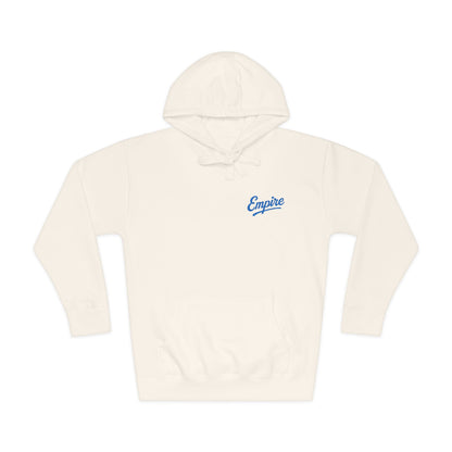 Empire Signature Embroidered Hoodie — Minimal Fleece with Royal Blue 'Empire' Logo