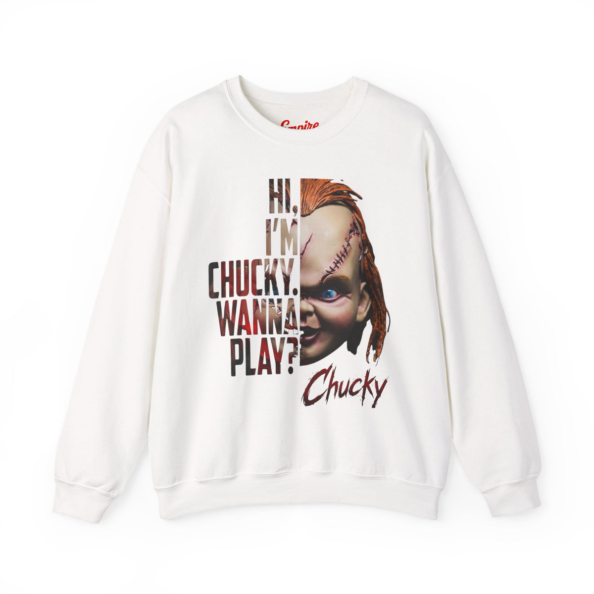 Chucky "Hi, I'm Chucky. Wanna Play?" Crewneck Sweatshirt