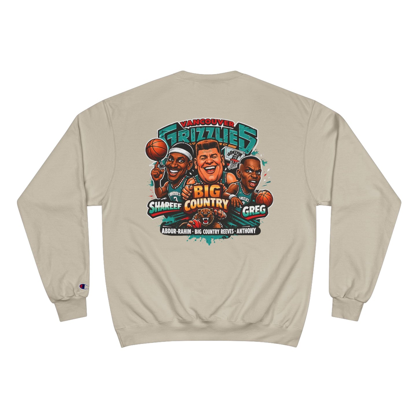 Grizzlies Big Country Crewneck Sweatshirt — Retro Basketball Mascot Tee