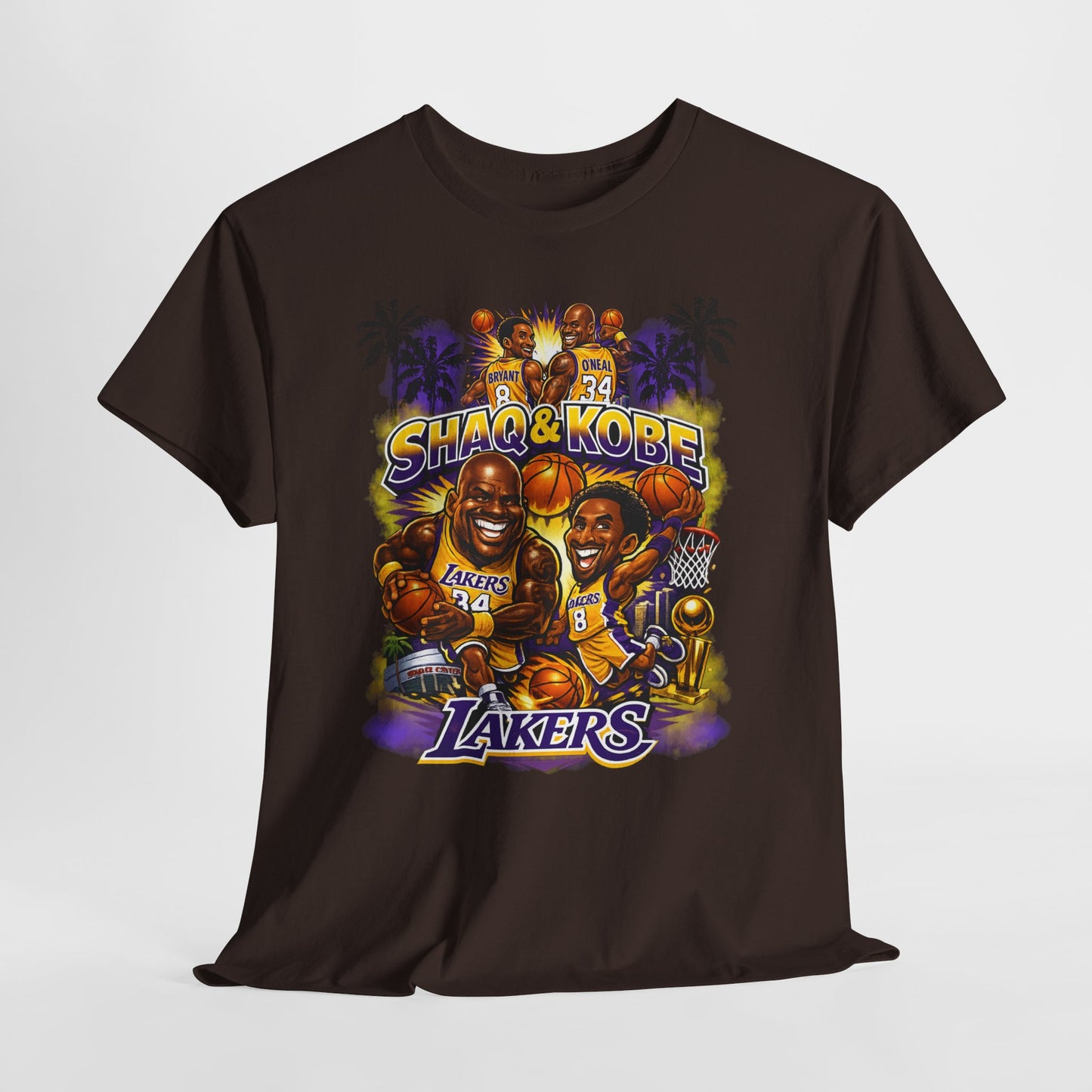 Kobe & Shaq Lakers Tee, Unisex Heavy Cotton T-Shirt, Basketball Fan Apparel, Sports Gift, Retro Basketball Graphic
