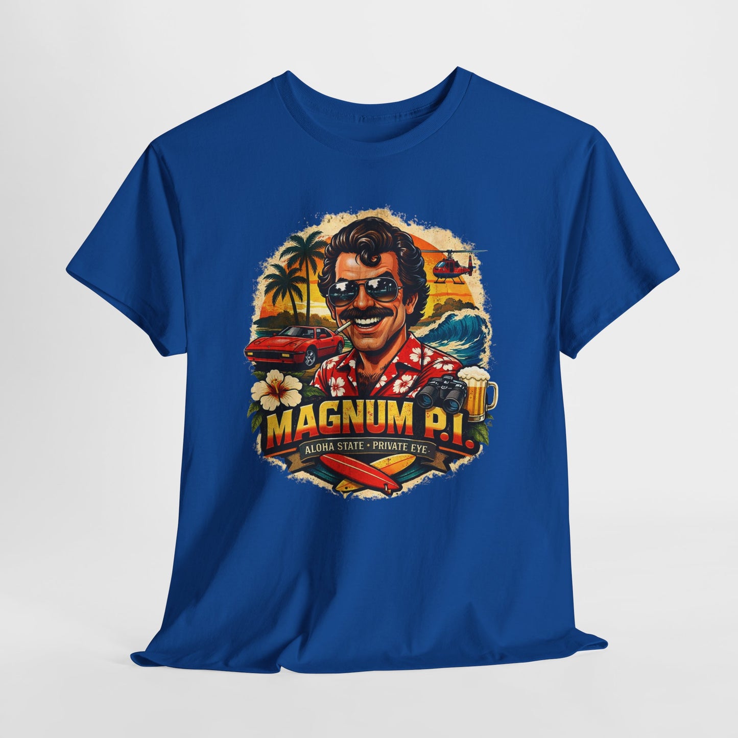 Retro Detective TV Graphic Tee — 'Magnum P.I.' Vintage Island Vibe T-Shirt