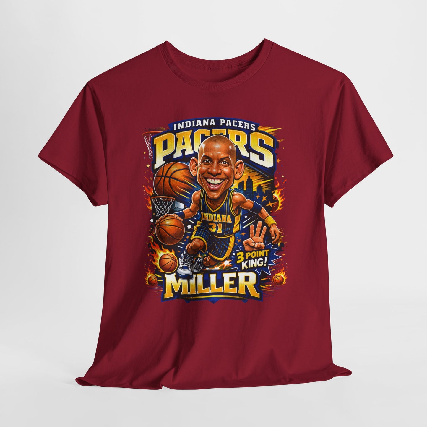 Pacers Miller 3-Point King Basketball T-Shirt