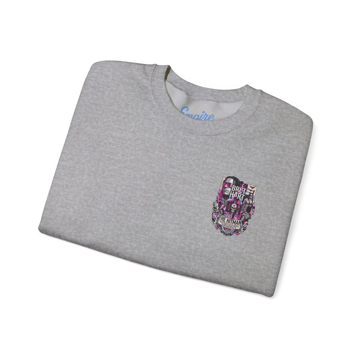 Retro Wrestling Crewneck Sweatshirt – 'The Hitman' Neon Bret Hart Graphic