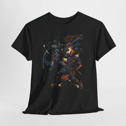 Batman vs Deathstroke Graphic Tee — Vintage Comic Fight Design