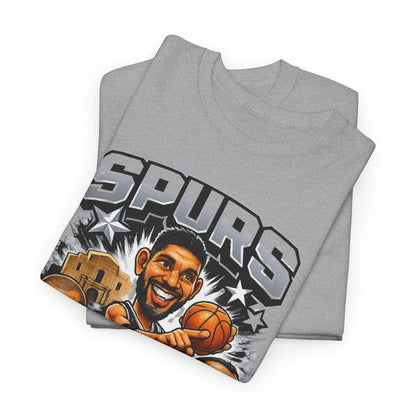 Spurs Legends T-Shirt — Parker, Duncan & Ginobili Cartoon Basketball Tee