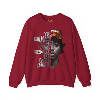 DJ Gee Q - Respect Is Earned Crewneck Sweatshirt – Motivational Hip-Hop Portrait Design