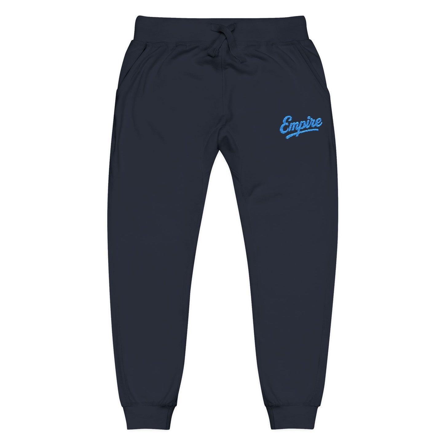 Empire Signature Embroidered Sweatpants — Minimal Fleece with Carolina Blue 'Empire' Logo
