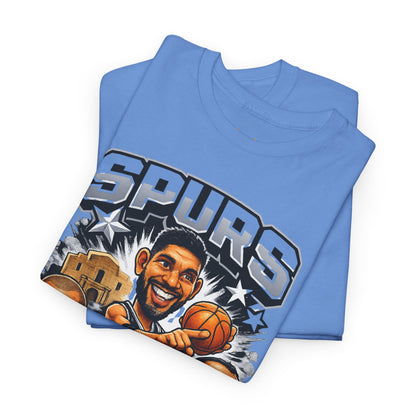 Spurs Legends T-Shirt — Parker, Duncan & Ginobili Cartoon Basketball Tee