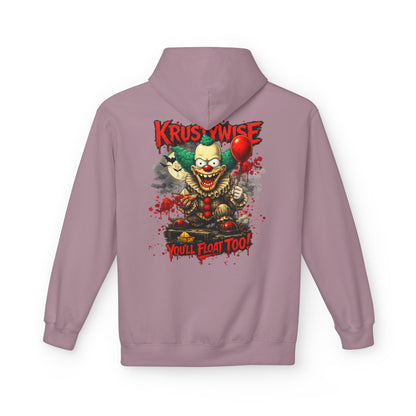'Krustywise' Creepy Clown Design, "You’ll Float Too" Midweight Softstyle Fleece Hoodie