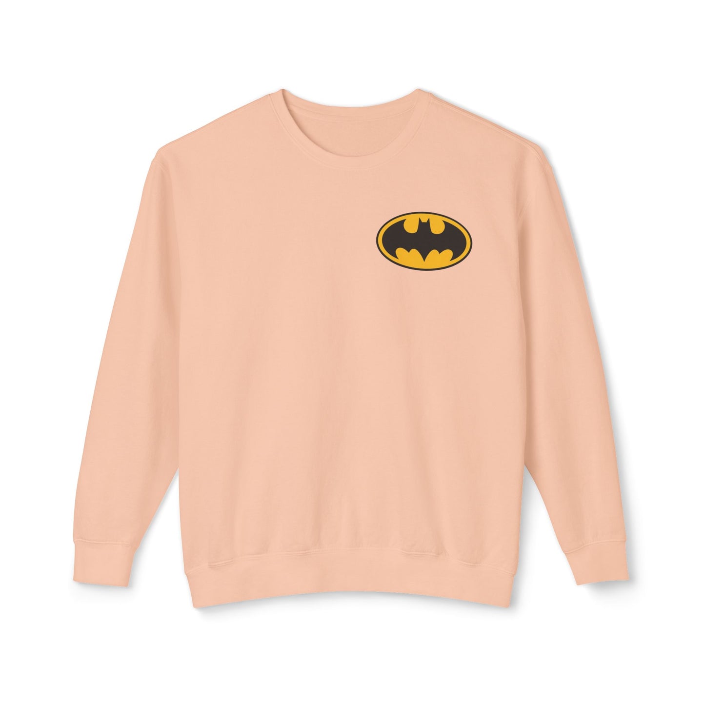 Batman Graphic Crewneck Sweatshirt — Vintage Dark Knight Logo & Back Art