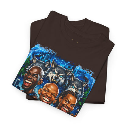 Timberwolves Legends T‑Shirt — Garnett, Cassell & Sprewell Retro Basketball Tee