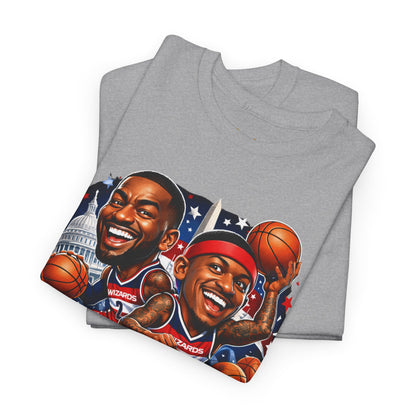 Wizards Basketball Vintage Player Caricature Tee – Wall & Ball Fan Shirt