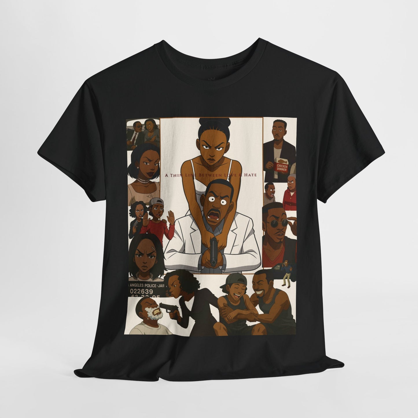 "A Thin Line" Unisex Heavy Cotton Tee - Artistic Tribute Design