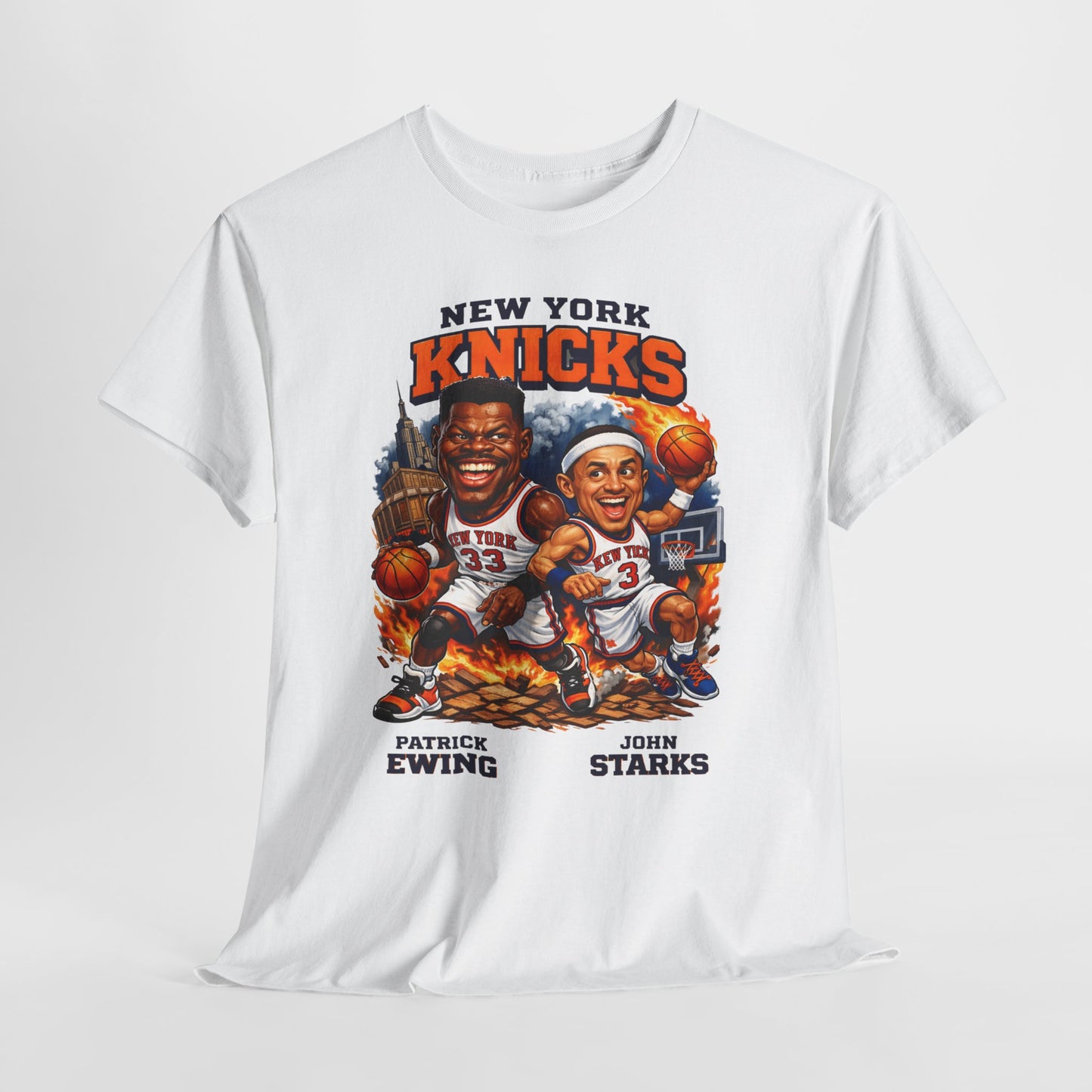 New York Knicks Patrick Ewing & John Starks Retro Basketball Tee