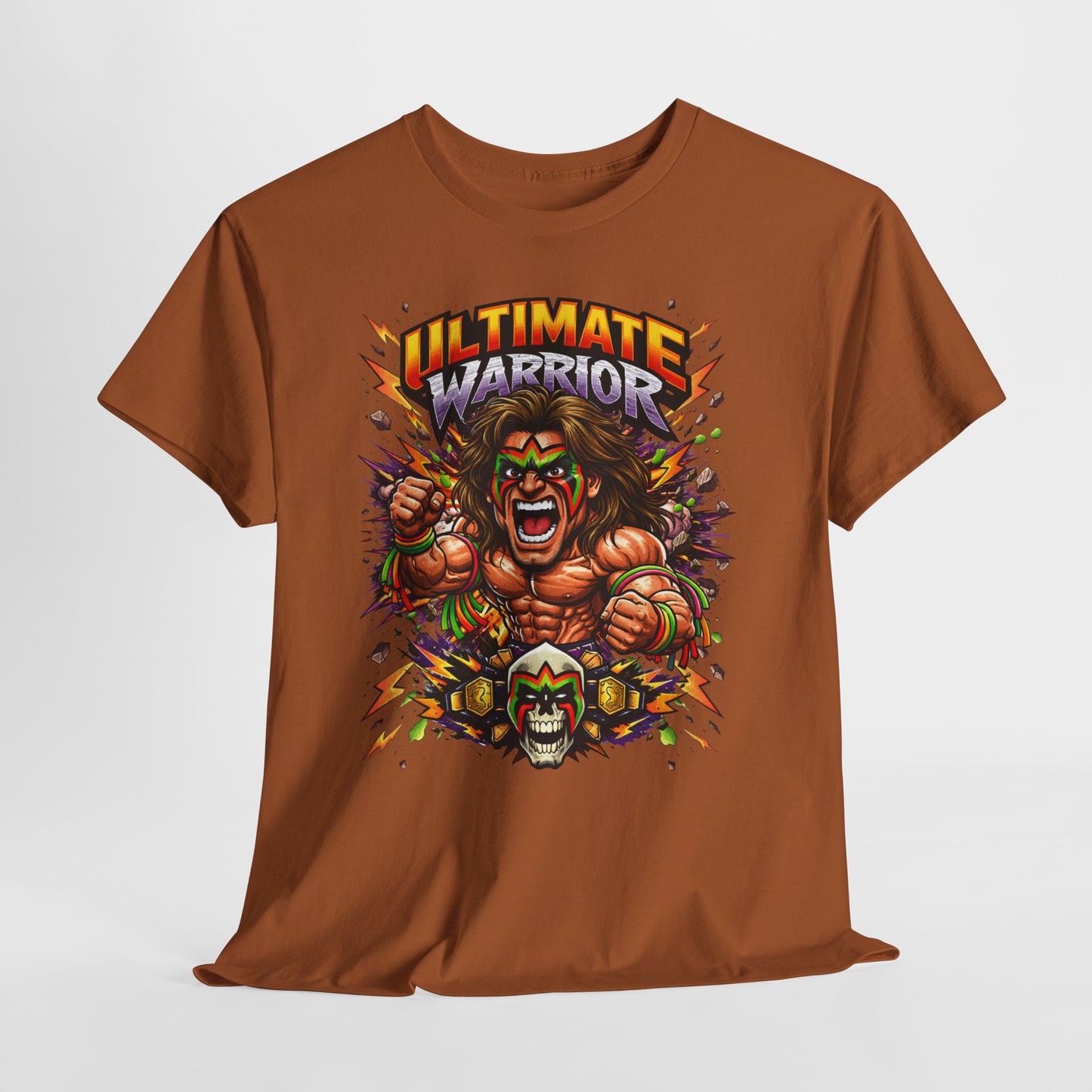 Ultimate Warrior Graphic Tee — Retro Wrestling Mascot T-Shirt