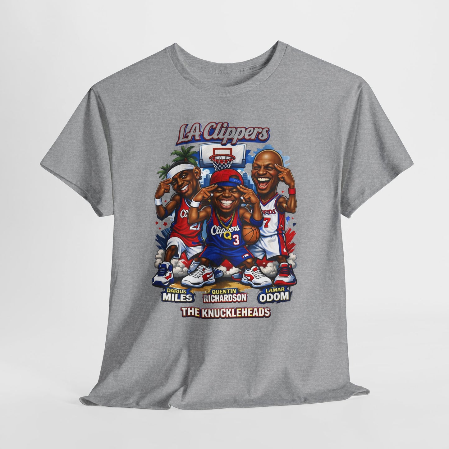 LA Clippers Cartoon Roster Tee — "The Knuckleheads" Team Graphic T-Shirt