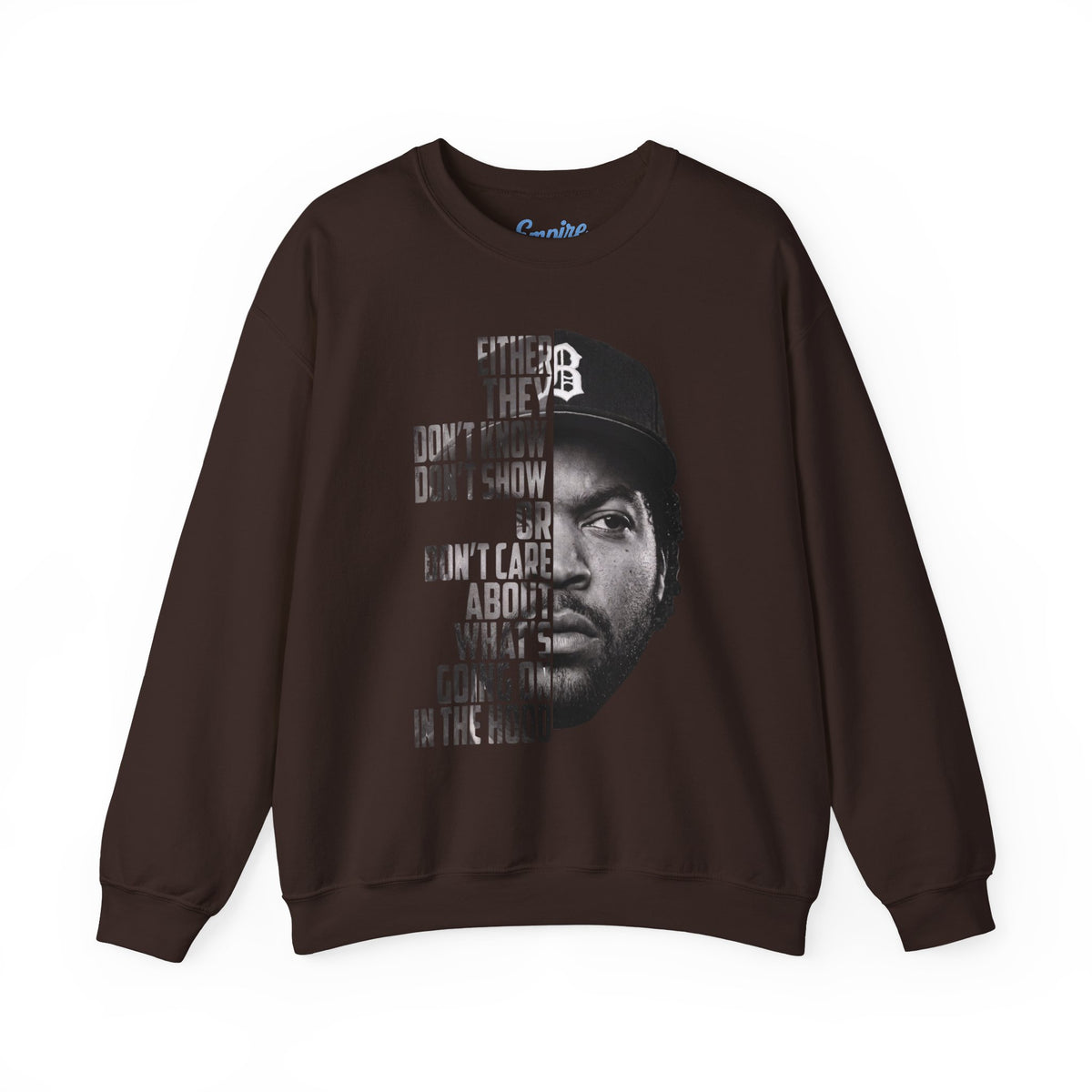 Boyz N the Hood Doughboy Sweatshirt — Half-Face Portrait with 'They Don't Know' Quote