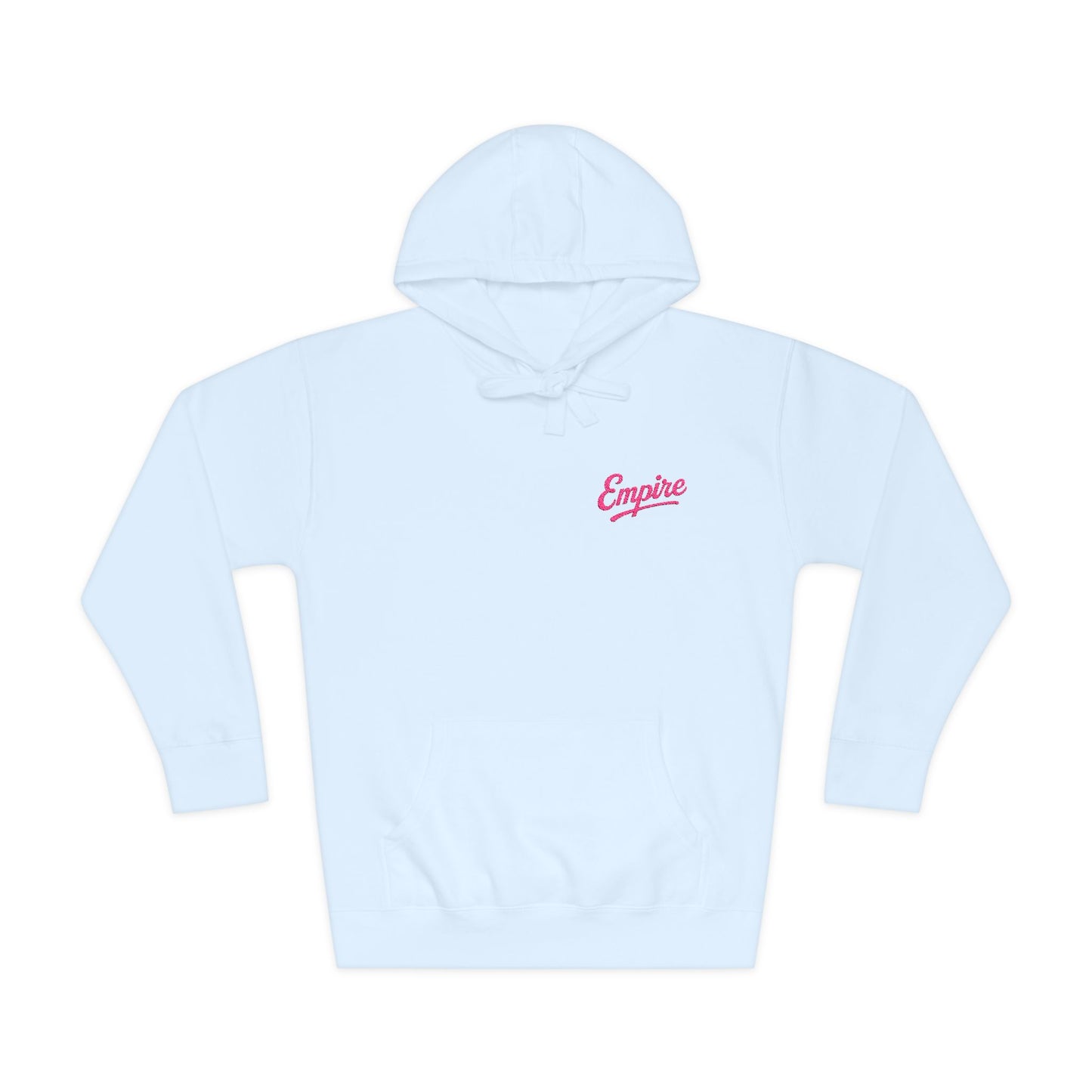 Empire Signature Embroidered Hoodie — Minimal Fleece with Pink 'Empire' Logo