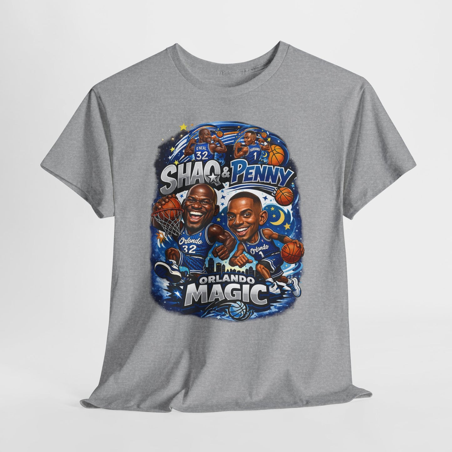Orlando Magic Basketball Tee — Shaq & Penny Retro Cartoon Design