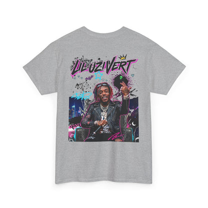 Lil Uzi Graphic Tee — Retro Neon Logo & Photo Back Print