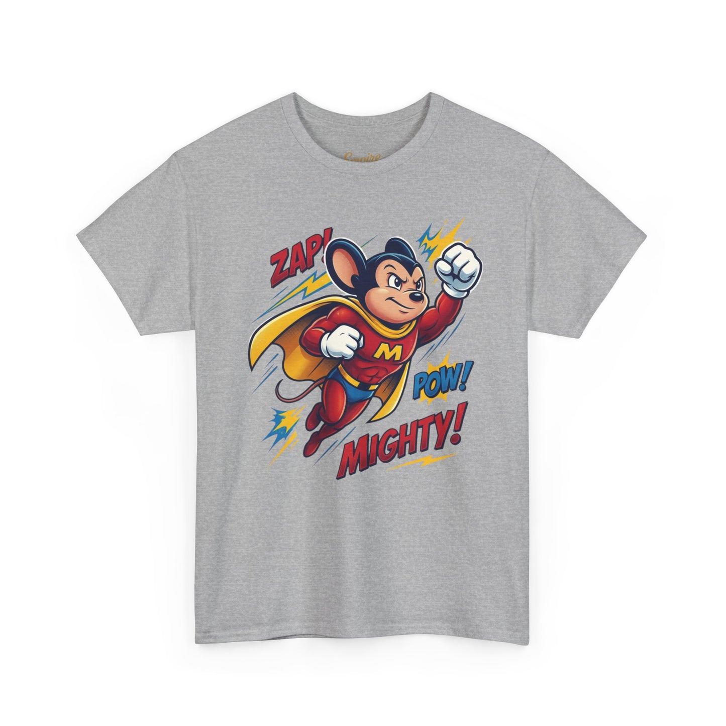 Mighty Mouse Comic Tee — Retro Superhero Kids Graphic T-Shirt