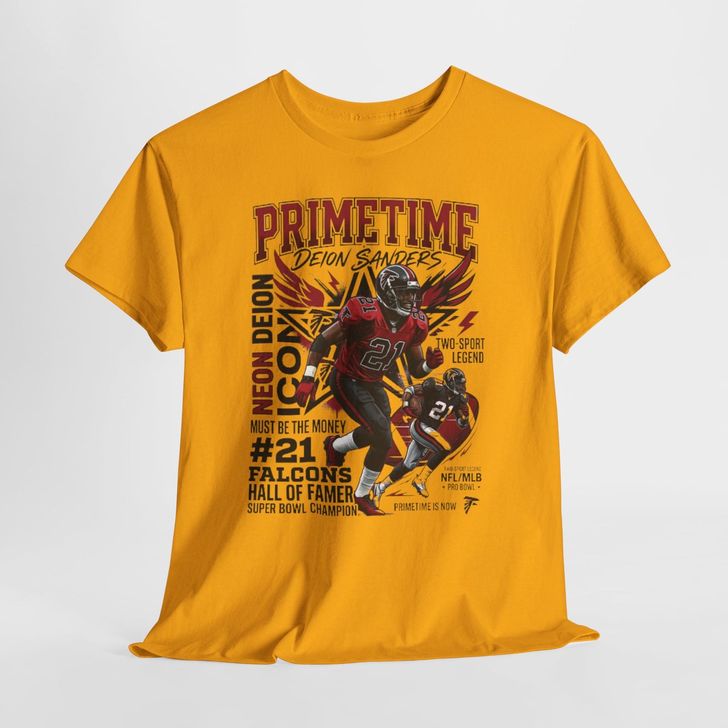 Primetime Deion Sanders Football T-Shirt — Falcons #21 Retro Graphic Tee