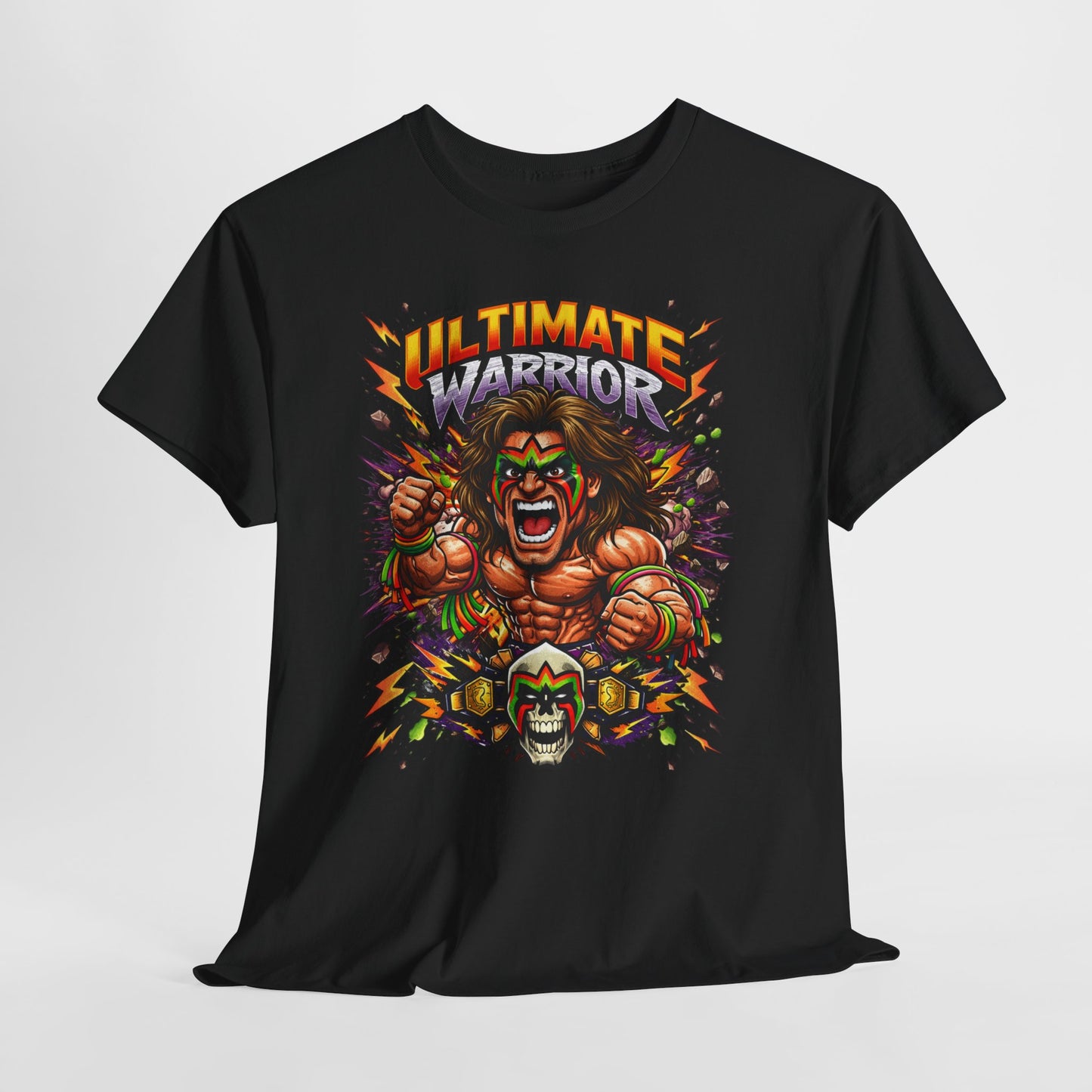 Ultimate Warrior Graphic Tee — Retro Wrestling Mascot T-Shirt