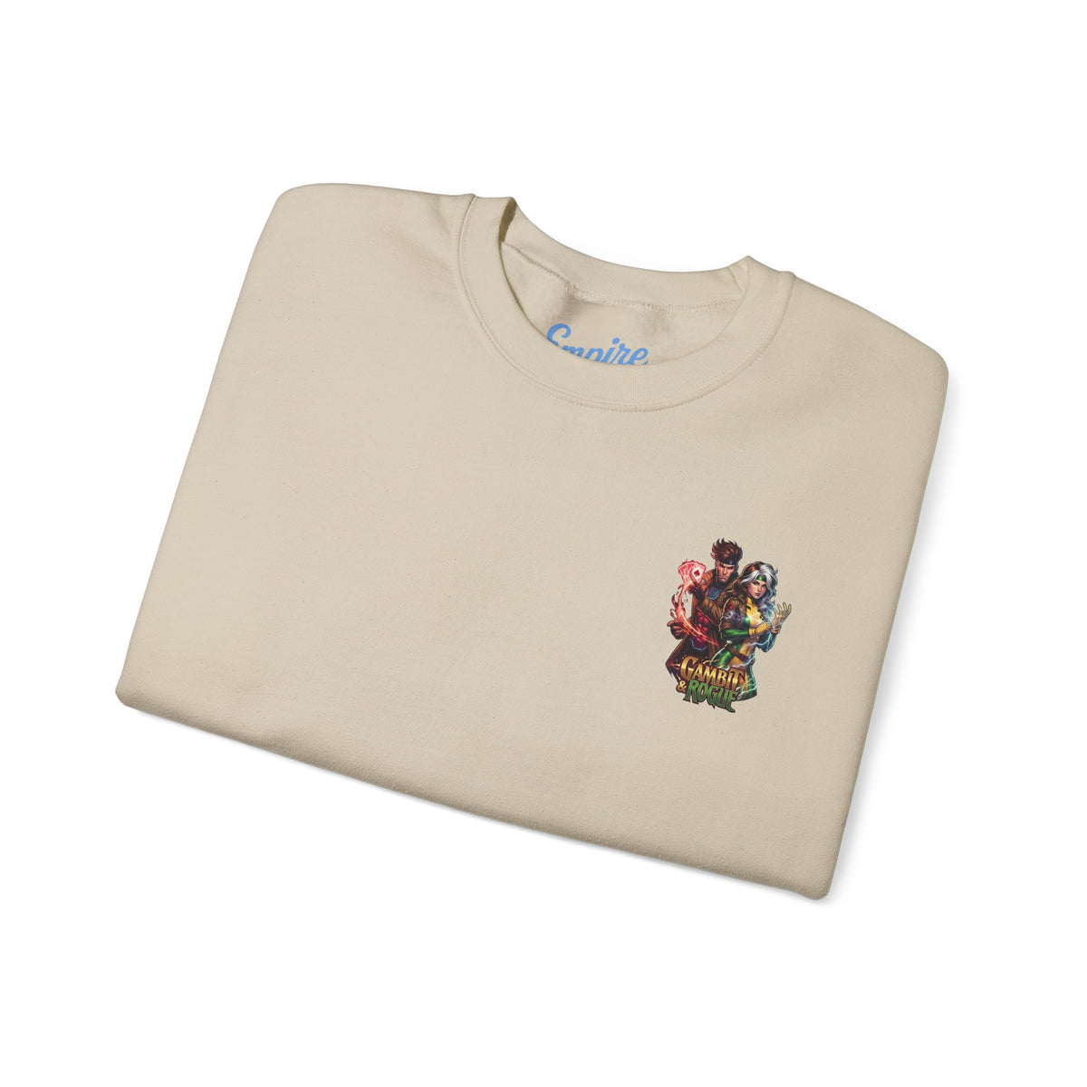 Gambit & Rogue Graphic Crewneck Sweatshirt — X-Men Comic Retro Art