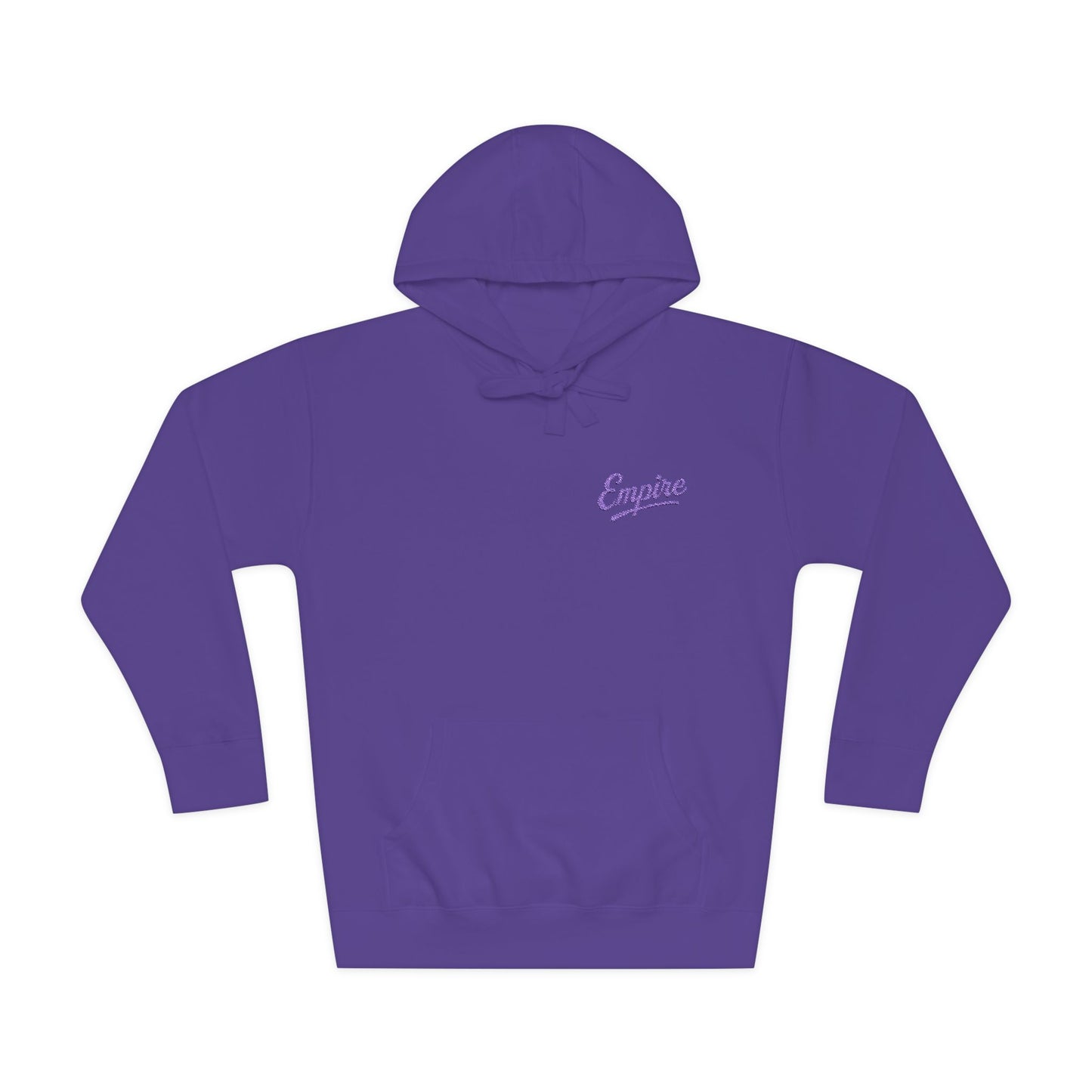 Empire Signature Embroidered Hoodie — Minimal Fleece with Purple 'Empire' Logo