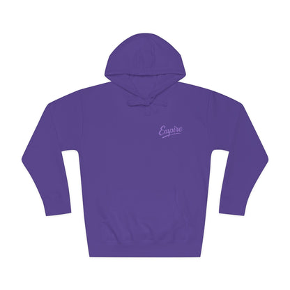 Empire Signature Embroidered Hoodie — Minimal Fleece with Purple 'Empire' Logo