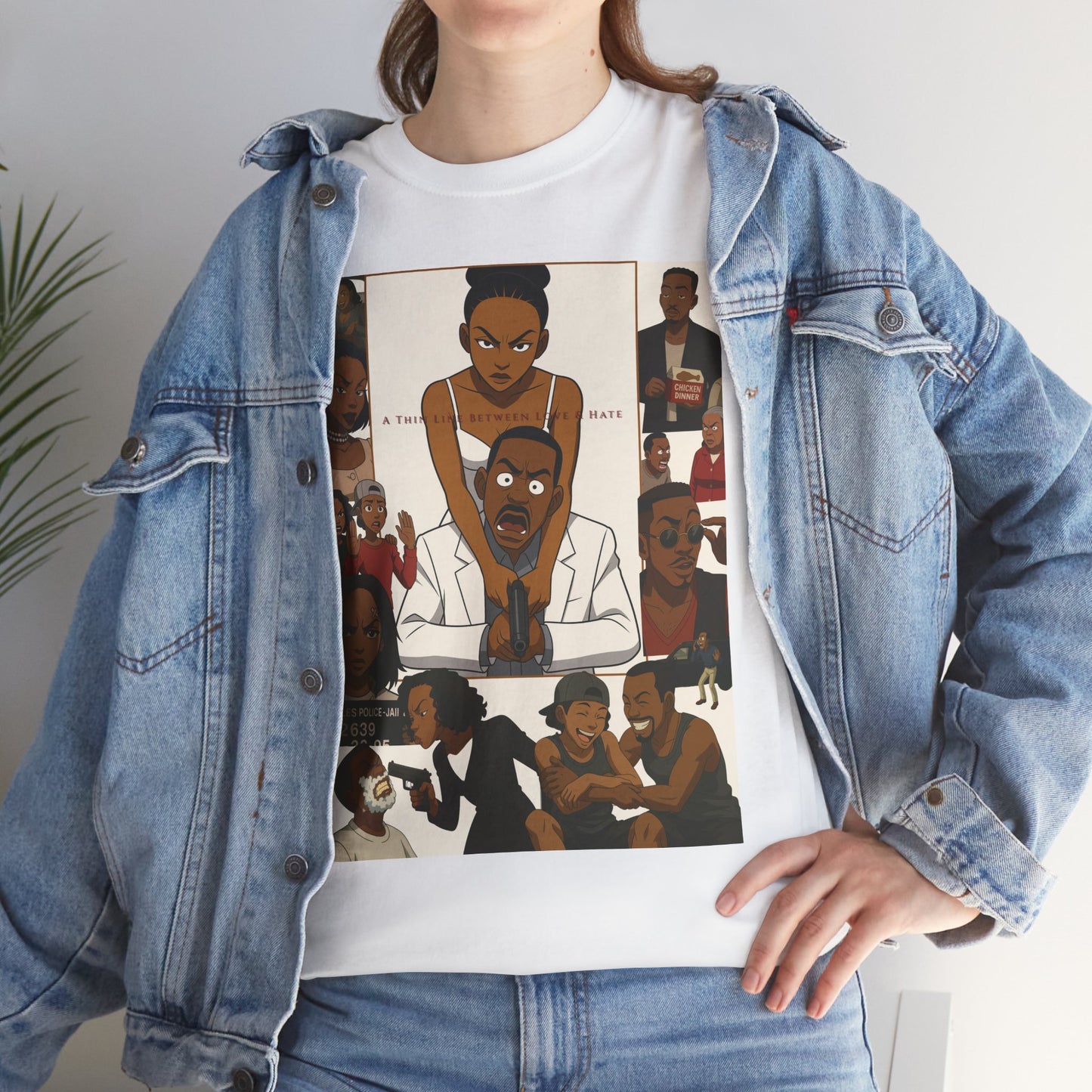 "A Thin Line" Unisex Heavy Cotton Tee - Artistic Tribute Design