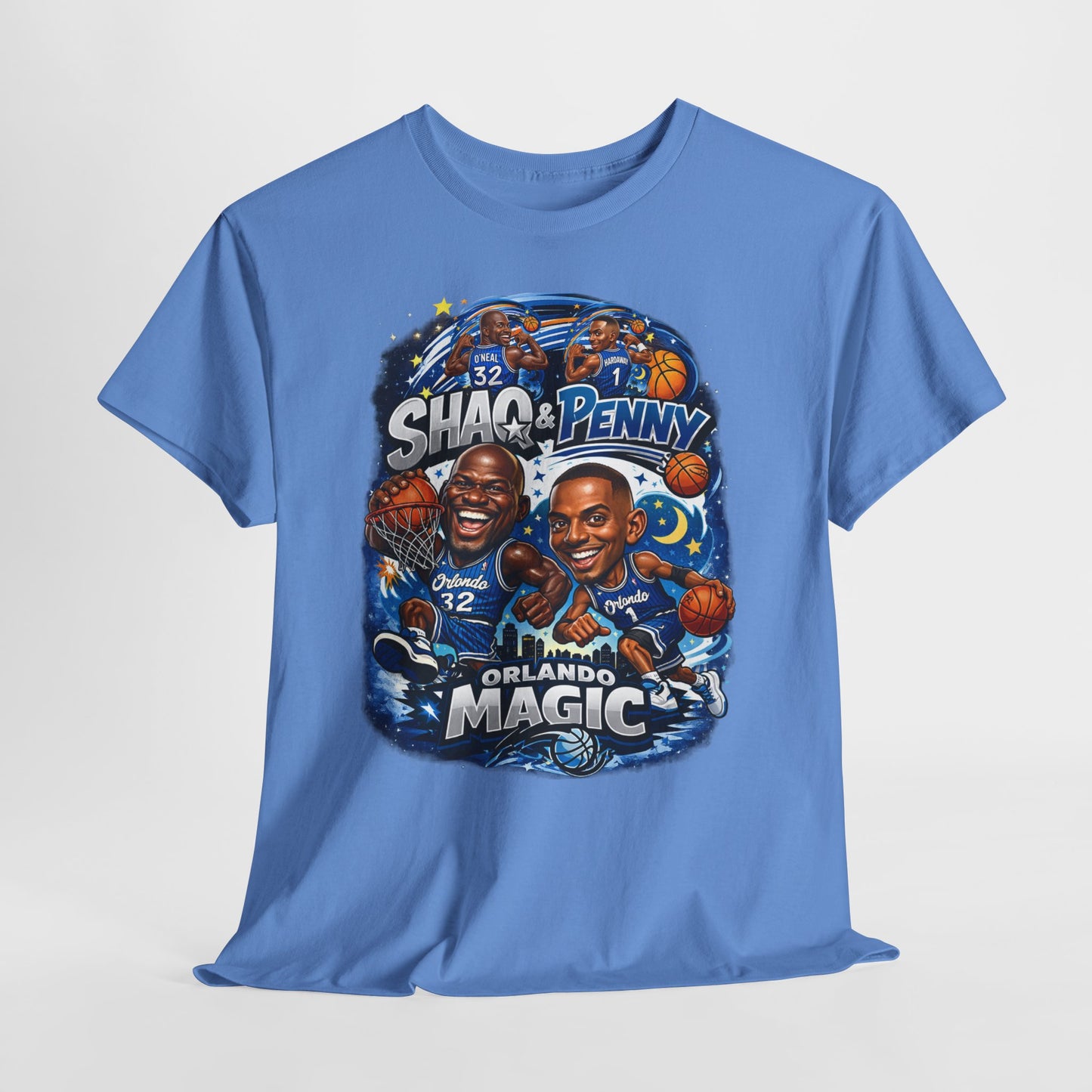 Orlando Magic Basketball Tee — Shaq & Penny Retro Cartoon Design