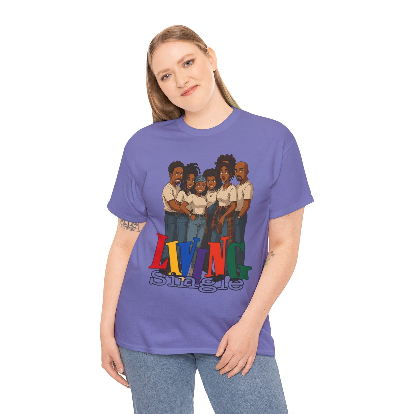 Living Single Unisex Heavy Cotton Tee - Nostalgic TV Show T-Shirt for Fans