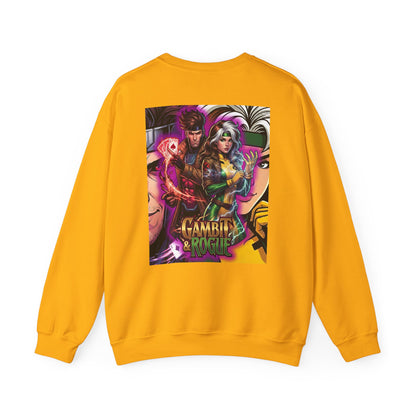 Gambit & Rogue Graphic Crewneck Sweatshirt — X-Men Comic Retro Art