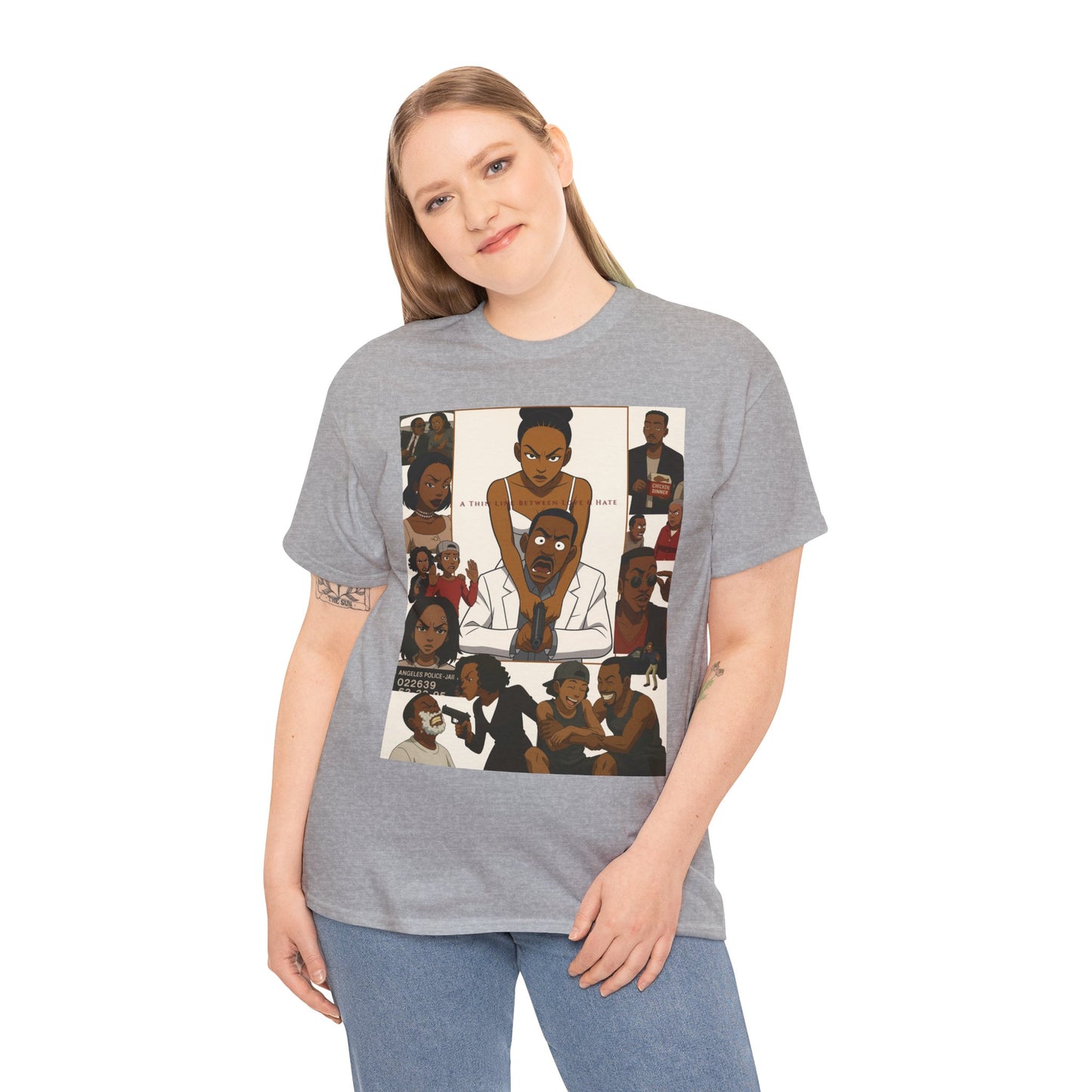 "A Thin Line" Unisex Heavy Cotton Tee - Artistic Tribute Design