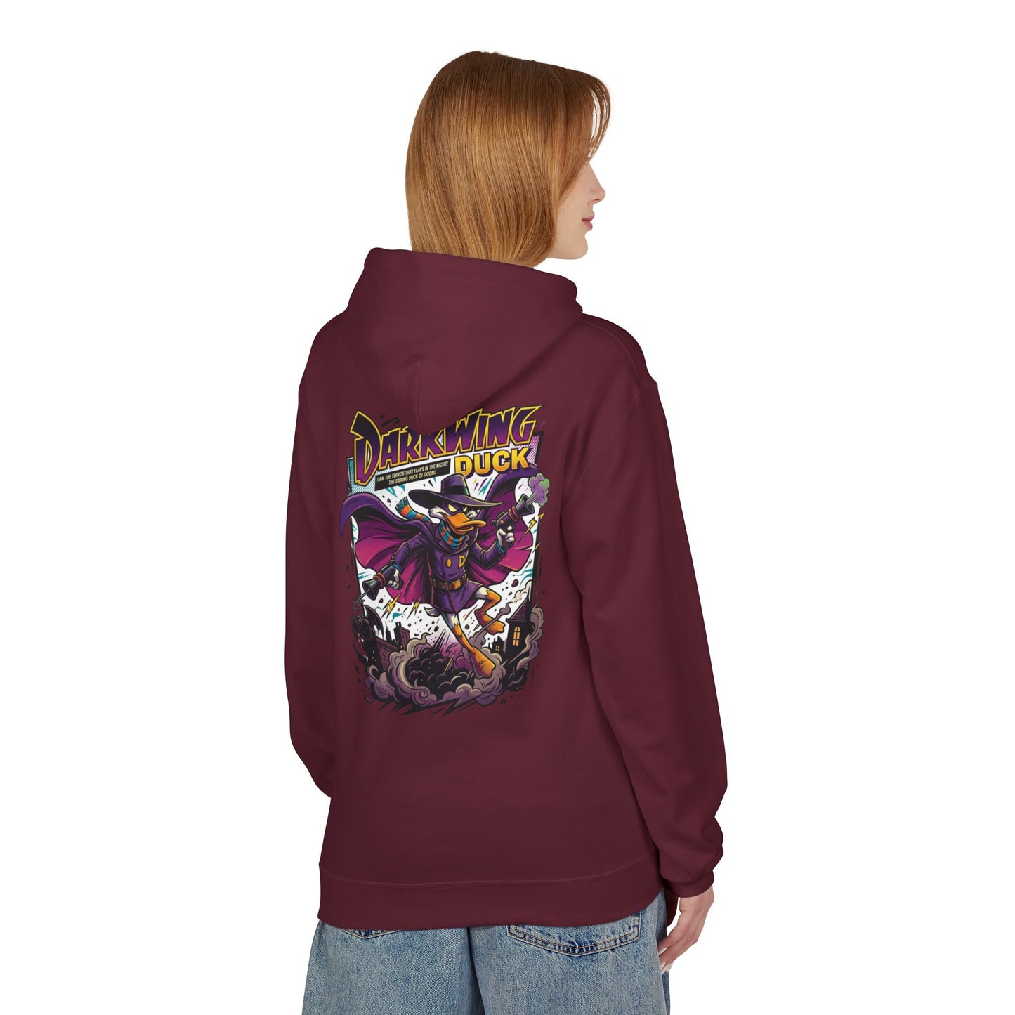 Retro Darkwing Duck Graphic Hoodie | 90s Cartoon Nostalgia
