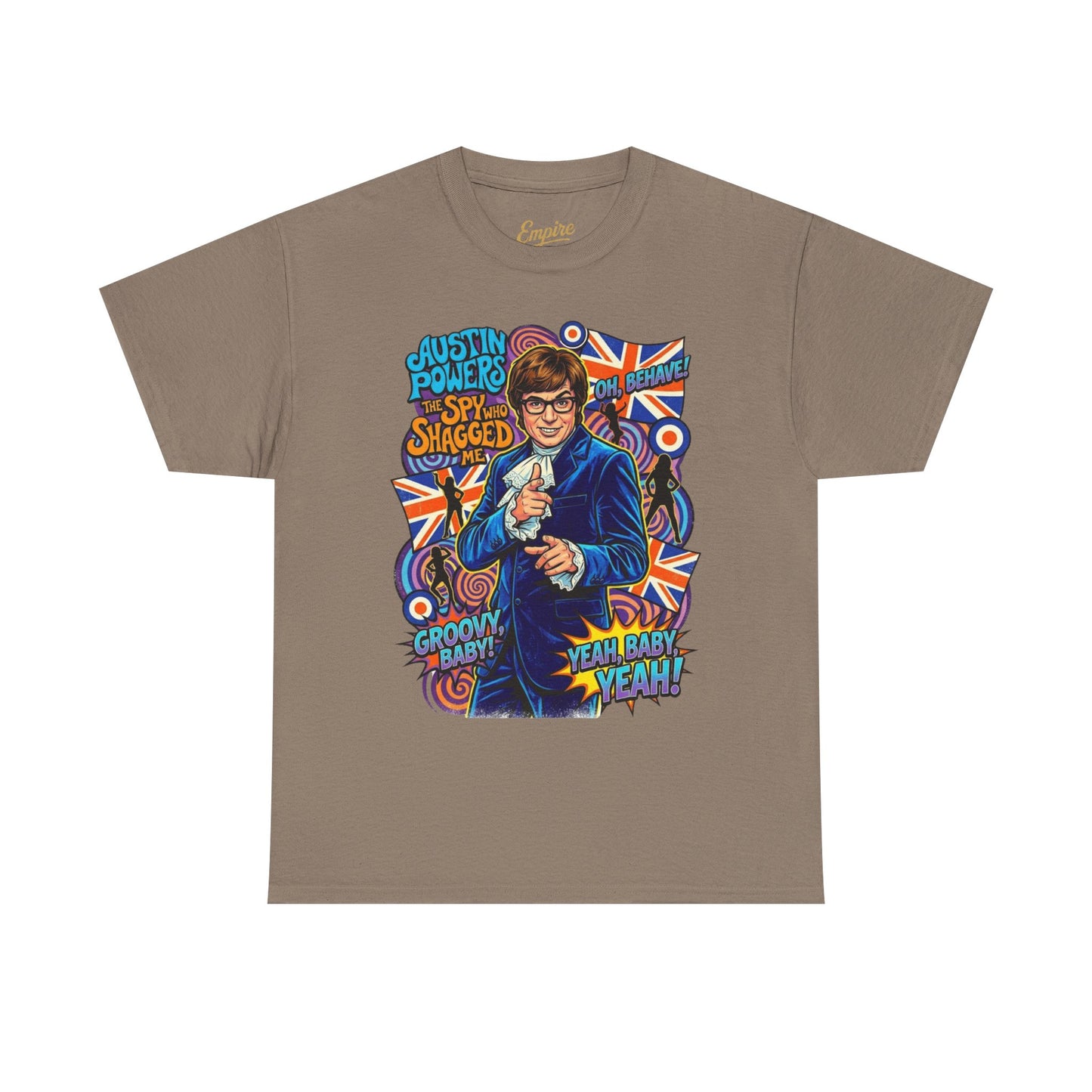 Austin Powers Retro Graphic Tee — "Yeah Baby!" Psychedelic 60s Pop Art T-Shirt