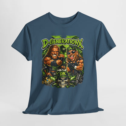 D-Generation X Retro Wrestling Tee — DX Skull & Heroes Graphic T-Shirt
