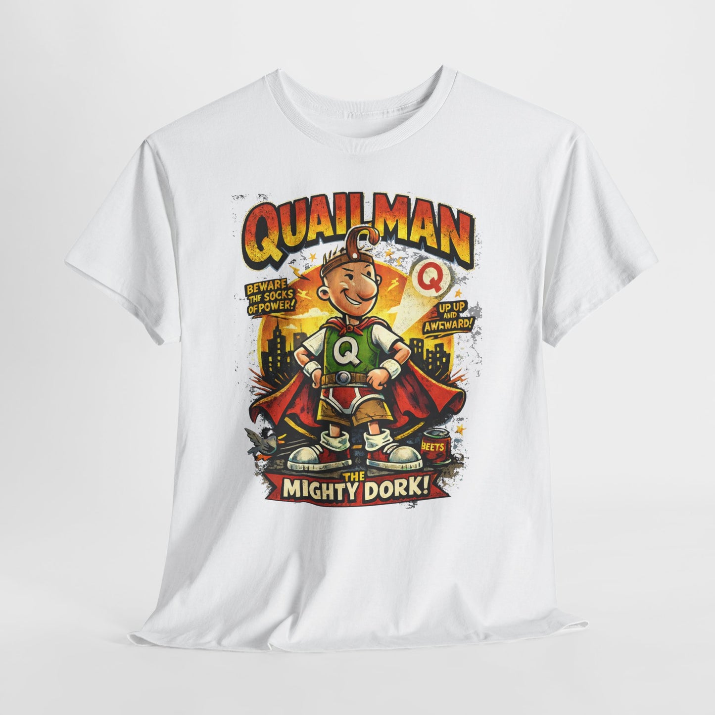 Quailman Mighty Dork T-Shirt — Retro Cartoon Graphic Tee