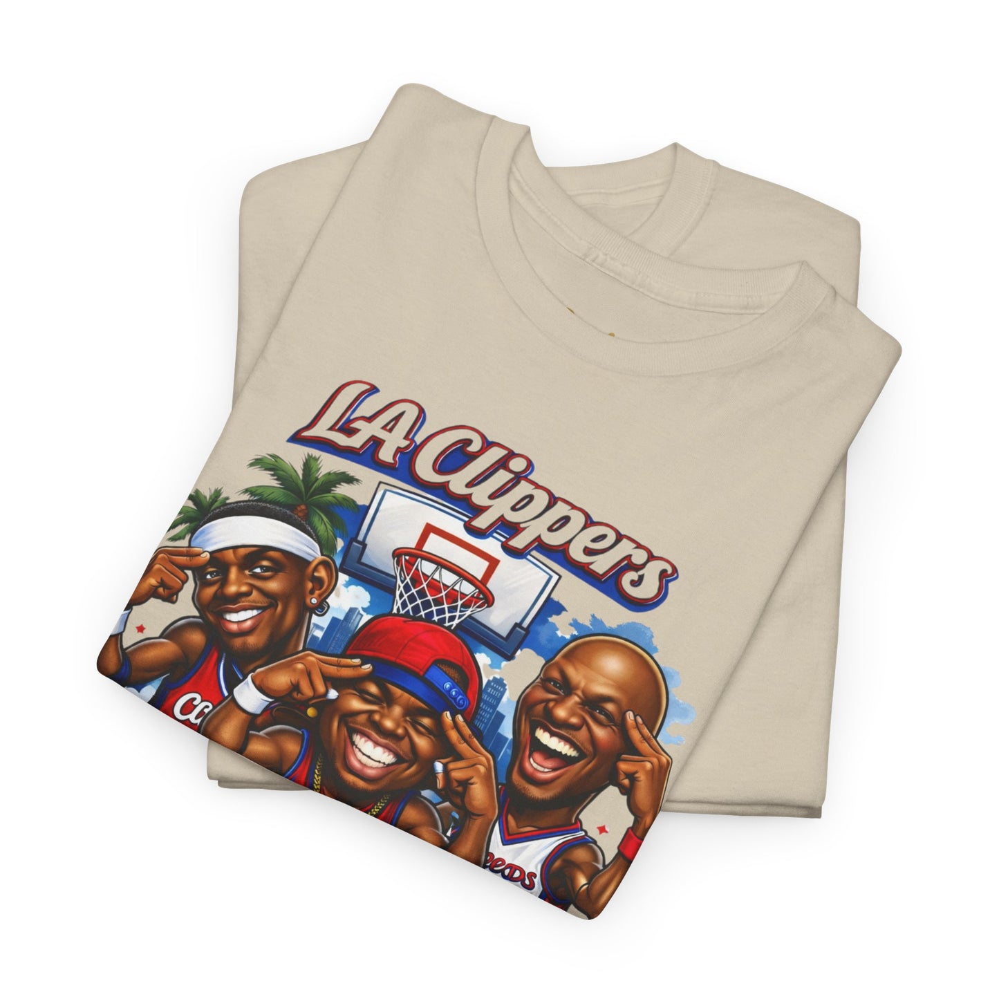 LA Clippers Cartoon Roster Tee — "The Knuckleheads" Team Graphic T-Shirt