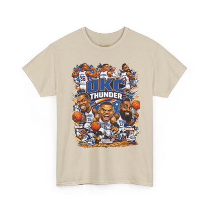 OKC Thunder Caricature Basketball T-Shirt — Team Players Graphic Tee