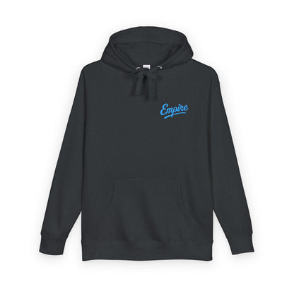 Empire Signature Embroidered Hoodie — Minimal Fleece with Carolina Blue 'Empire' Logo