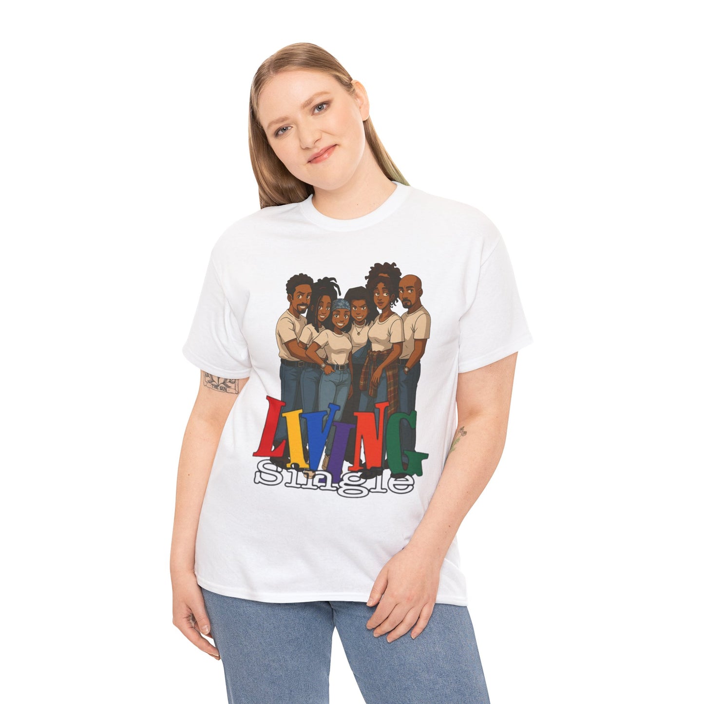 Living Single Unisex Heavy Cotton Tee - Nostalgic TV Show T-Shirt for Fans